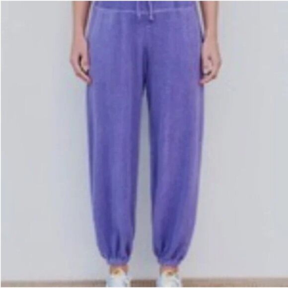 BNWT - SUNDRY SHERPA FUZZY PURPLE JOGGERS - Picture 1 of 8